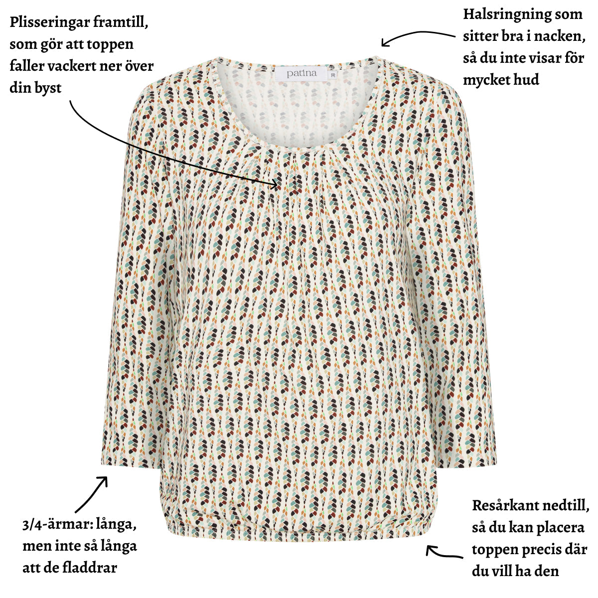 Tatina modell Sara - 3/4 ärm - Viskos