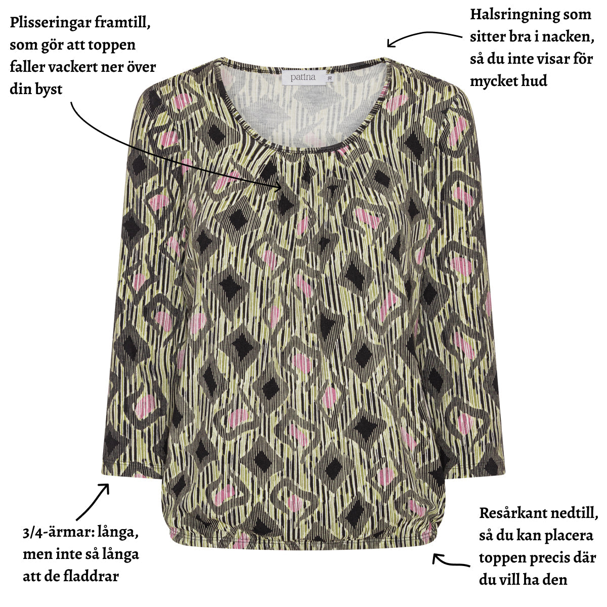 Tatina modell Sara - 3/4 ärm - Viskos