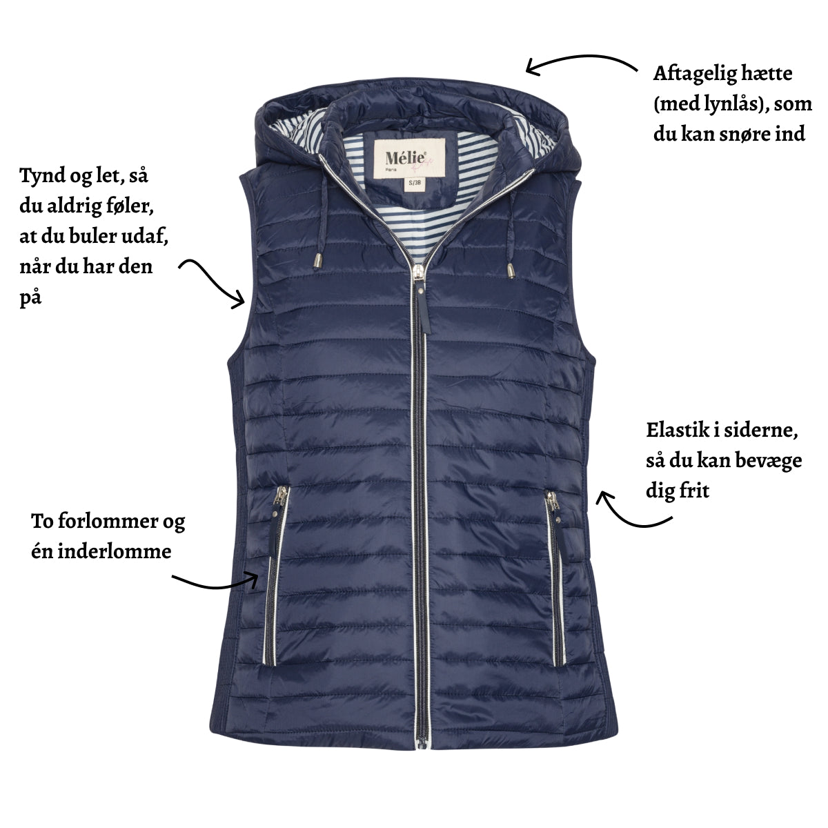 Quiltad vårväst från Melié