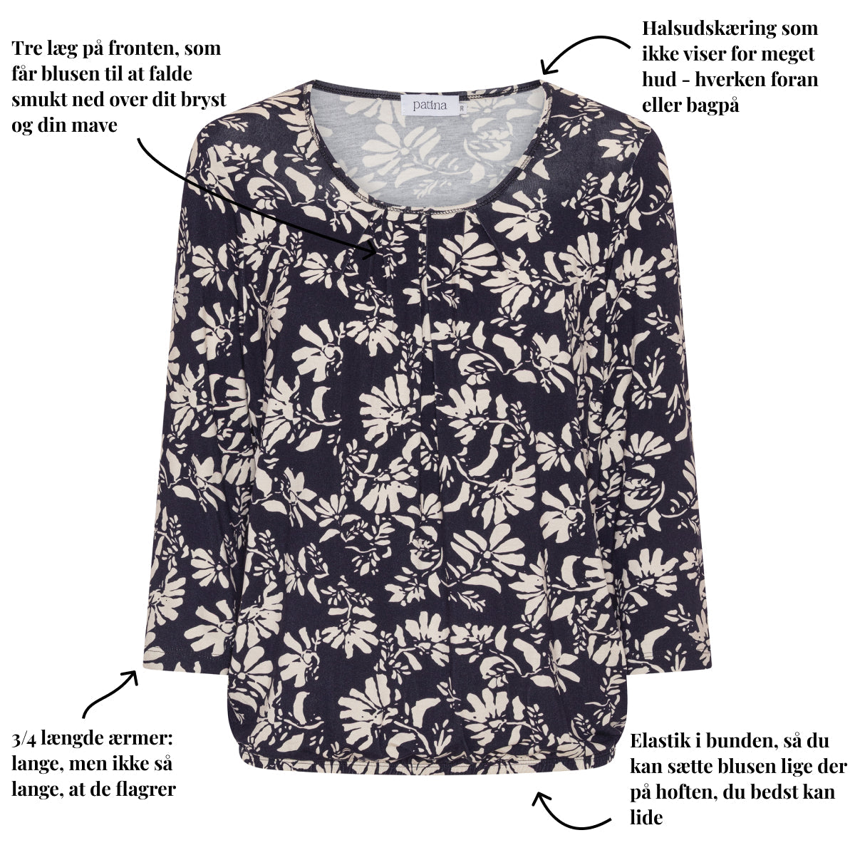 Tatina modell Sara - 3/4 ärm - Viskos