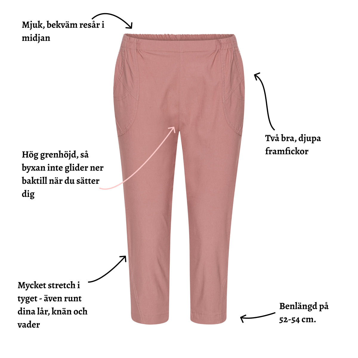 Tatina capribyxa i snygga färger - 52-54 cm.