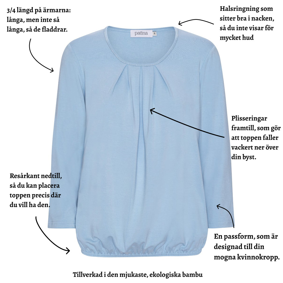 Tatina - modell Sara - 3/4 ärm - ekologisk bambu