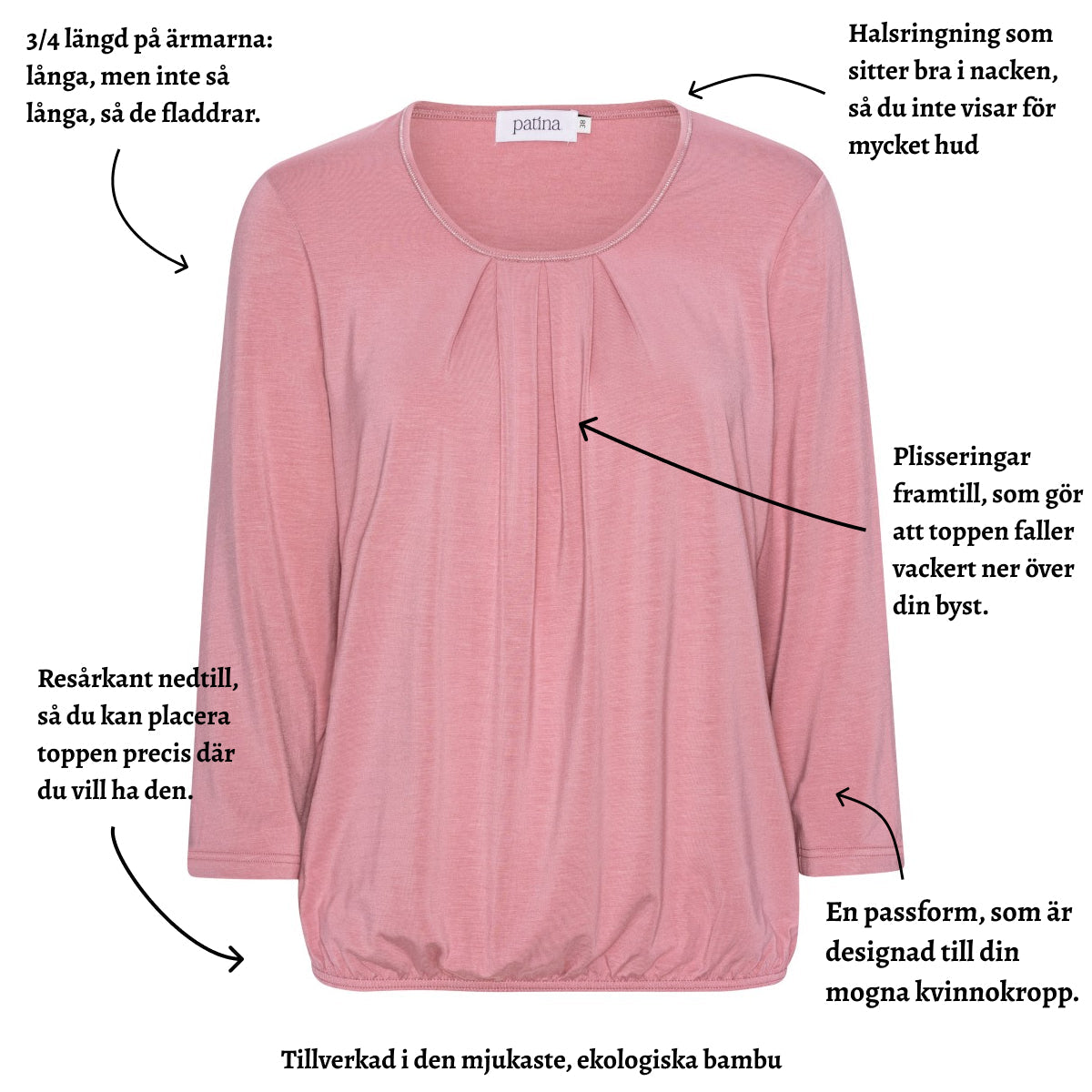 Tatina - modell Sara - 3/4 ärm - ekologisk bambu