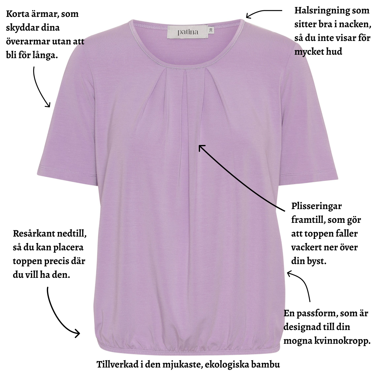 Tatina - modell Sara - kort ärm - ekologisk bambu