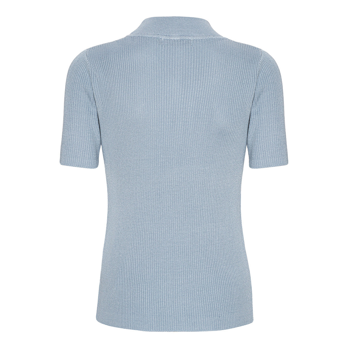 Ribbstickad tröja med hög hals och korta ärmar från Signature