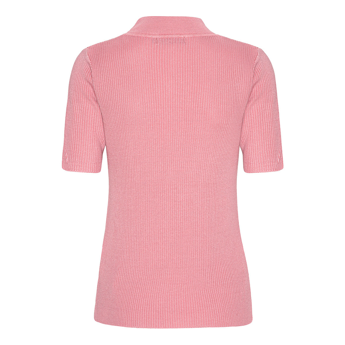 Ribbstickad tröja med hög hals och korta ärmar från Signature