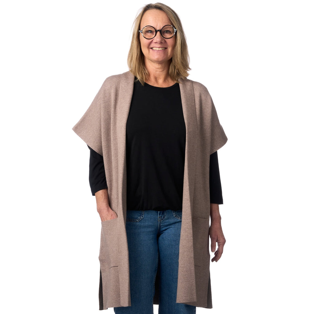 Lång stickad kofta från Signature