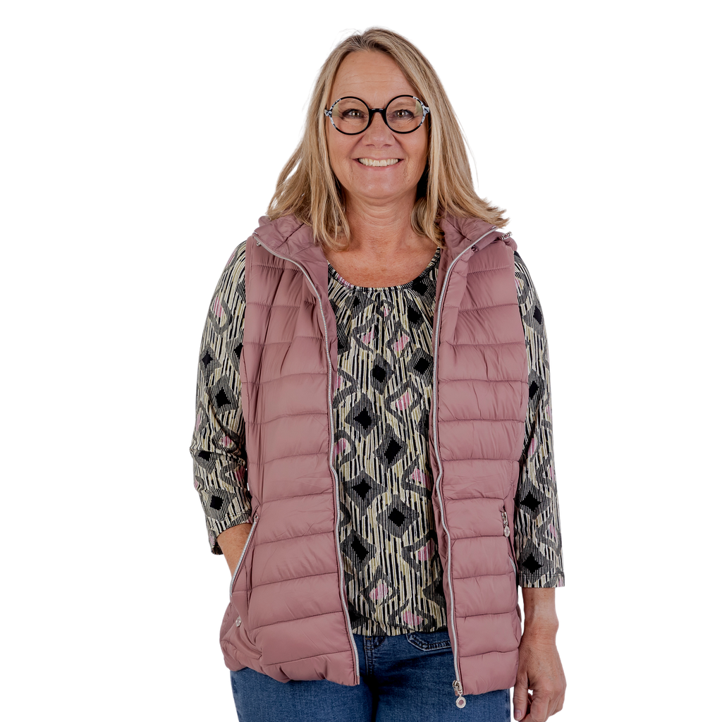 Vadderad väst med avtagbar huva från Saturne