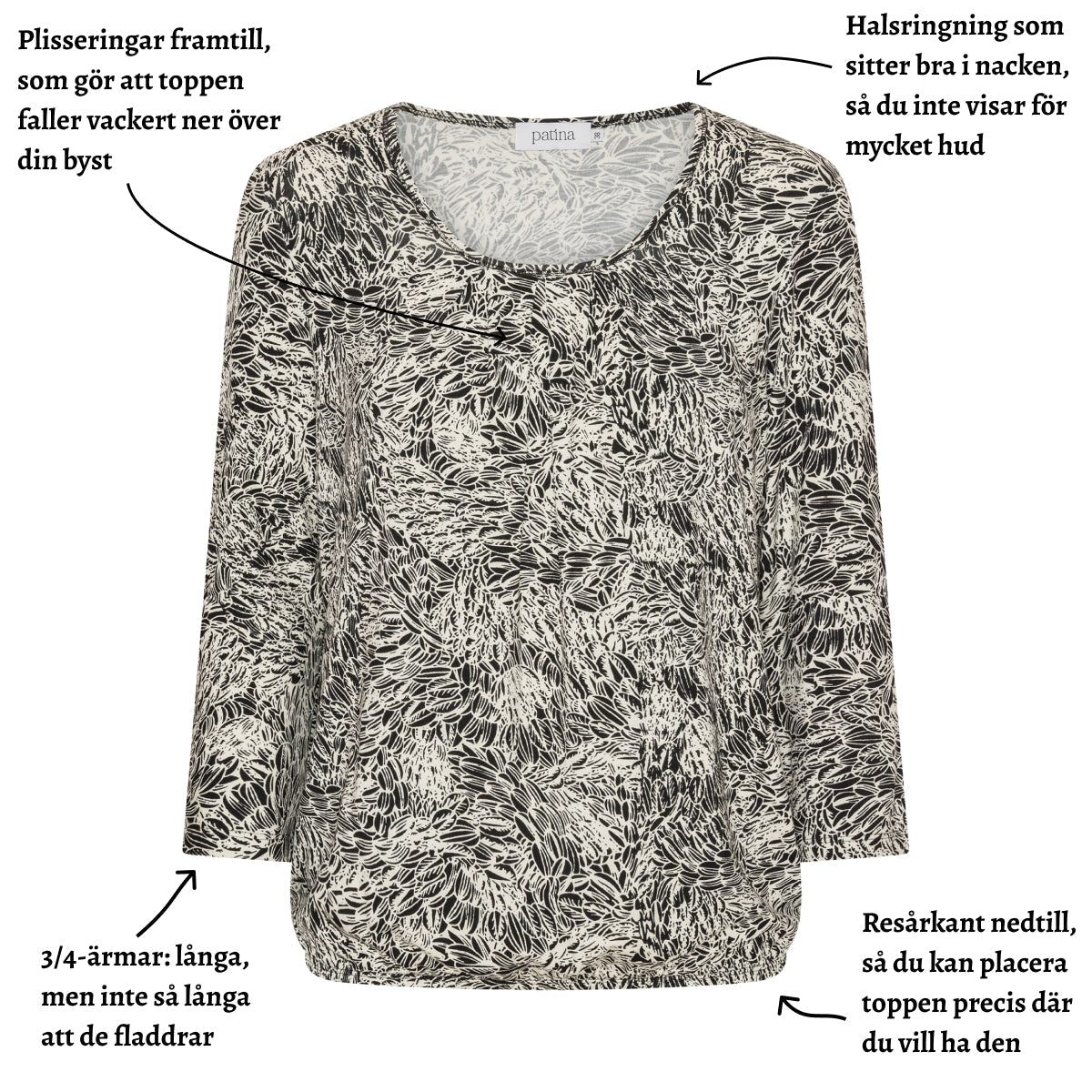 Tatina modell Sara - 3/4 ärm - Viskos