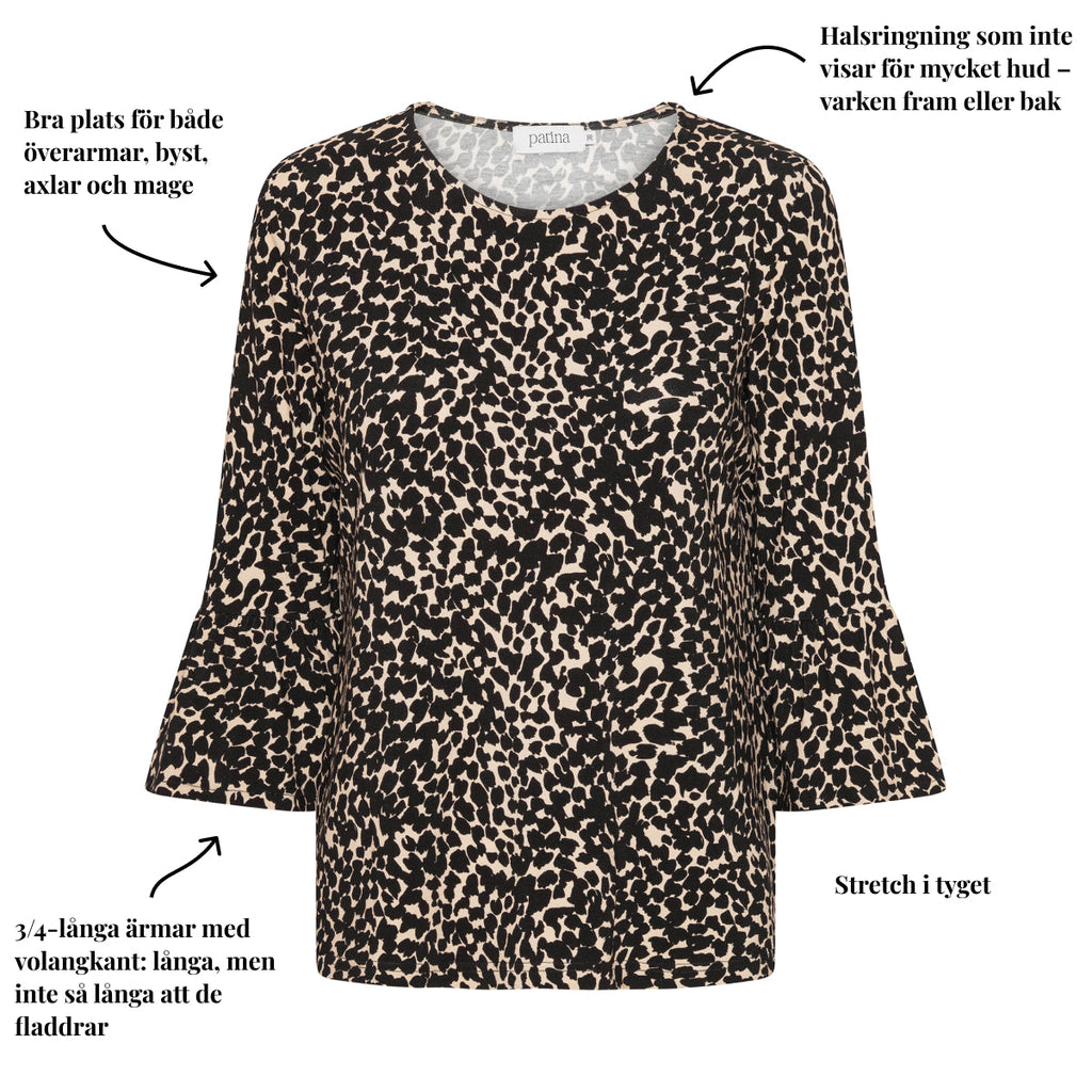 Tatina modell Clara – 3/4-ärmar med volangärmar – Viskos