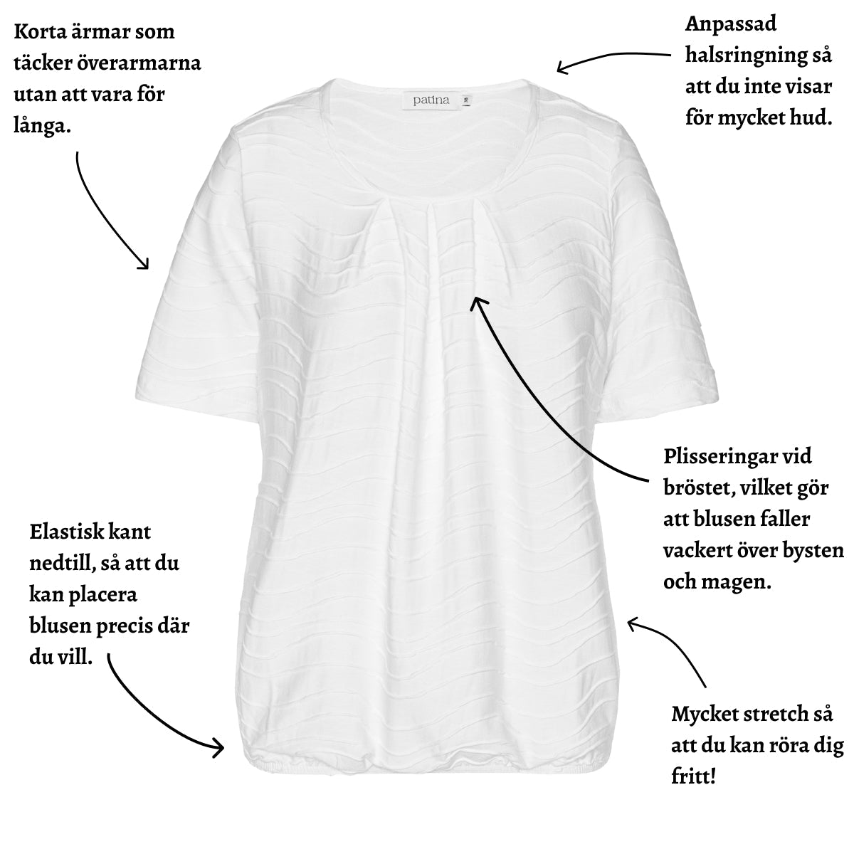 Tatina - model Sara - kort ärm - mjuk jacquardviskos