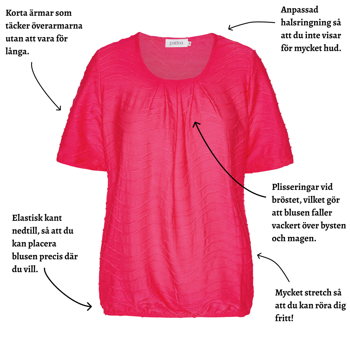 Tatina - model Sara - kort ärm - mjuk jacquardviskos