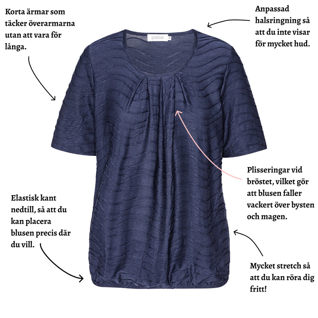 Tatina - model Sara - kort ärm - mjuk jacquardviskos