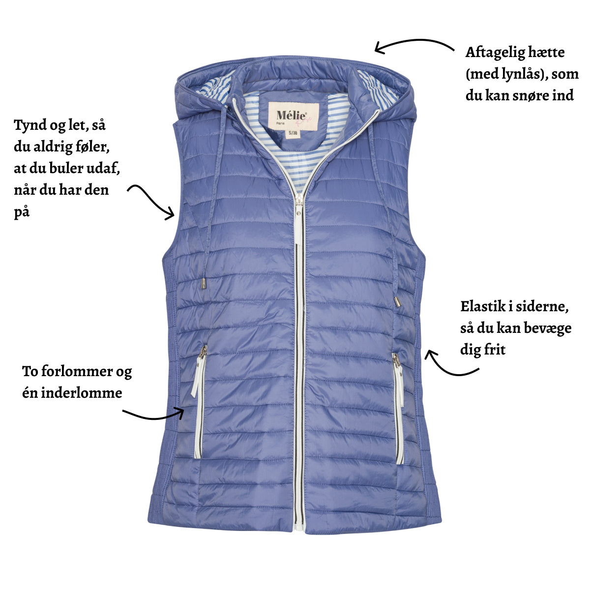 Quiltad vårväst från Melié