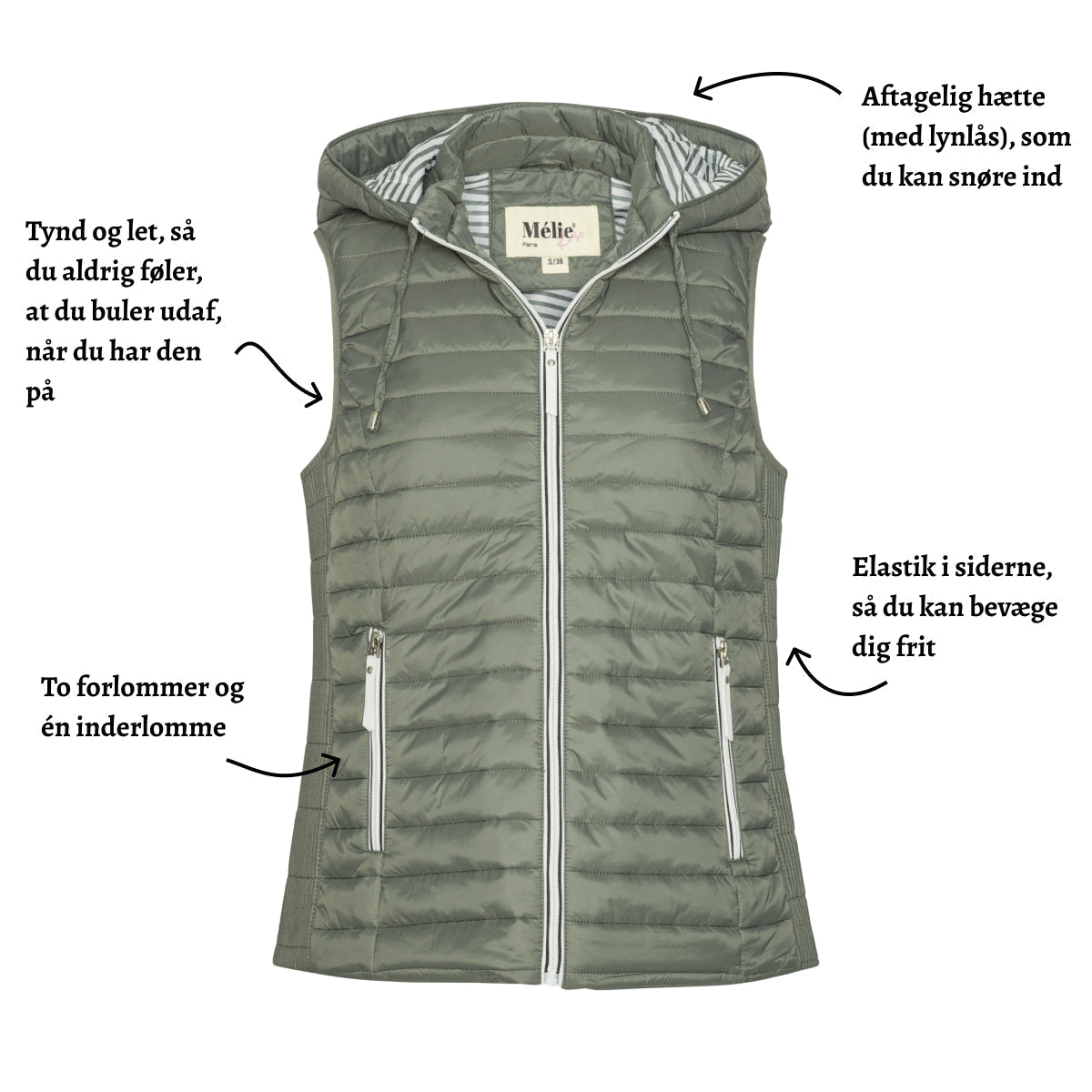 Quiltad vårväst från Melié