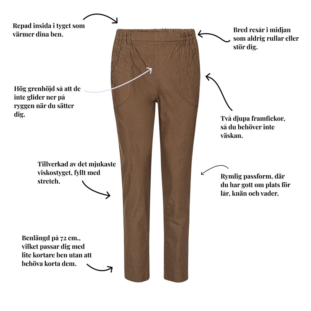 Varm vinterbyxa med fickor från Tatina – 70-72 cm.