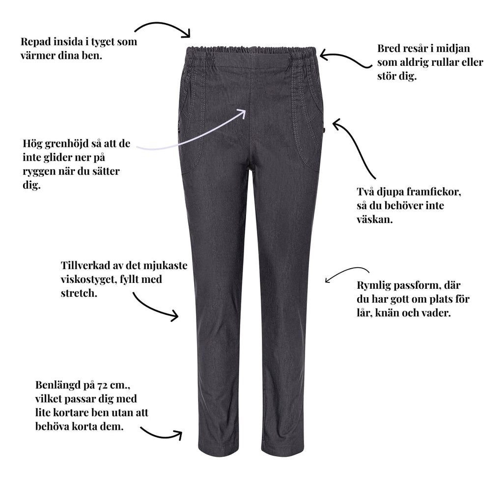 Varm vinterbyxa med fickor från Tatina – 70-72 cm.