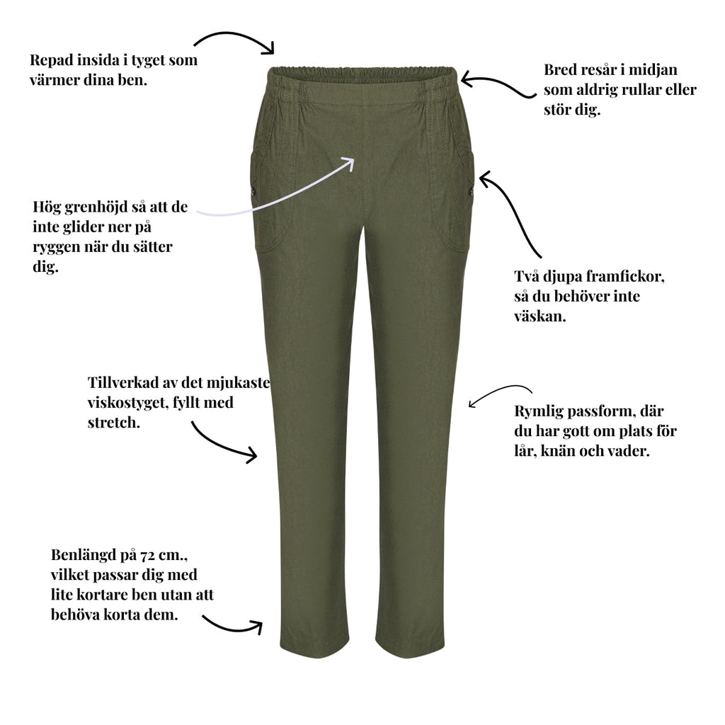 Varm vinterbyxa med fickor från Tatina – 70-72 cm.