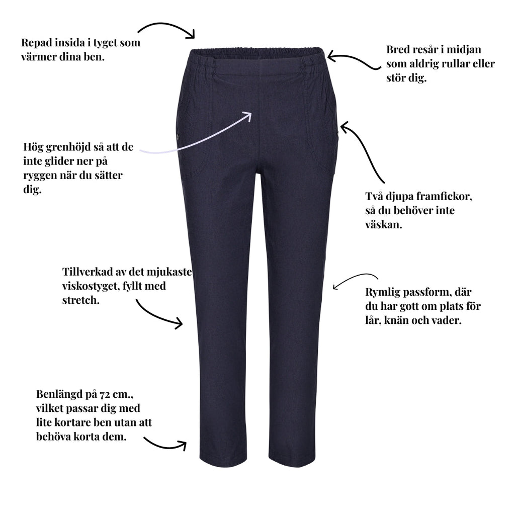 Varm vinterbyxa med fickor från Tatina – 70-72 cm.