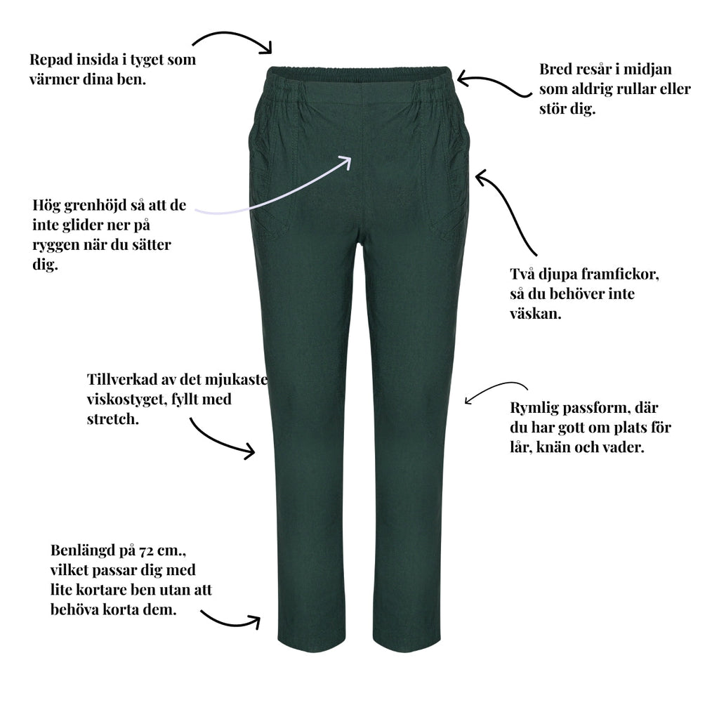 Varm vinterbyxa med fickor från Tatina – 70-72 cm.