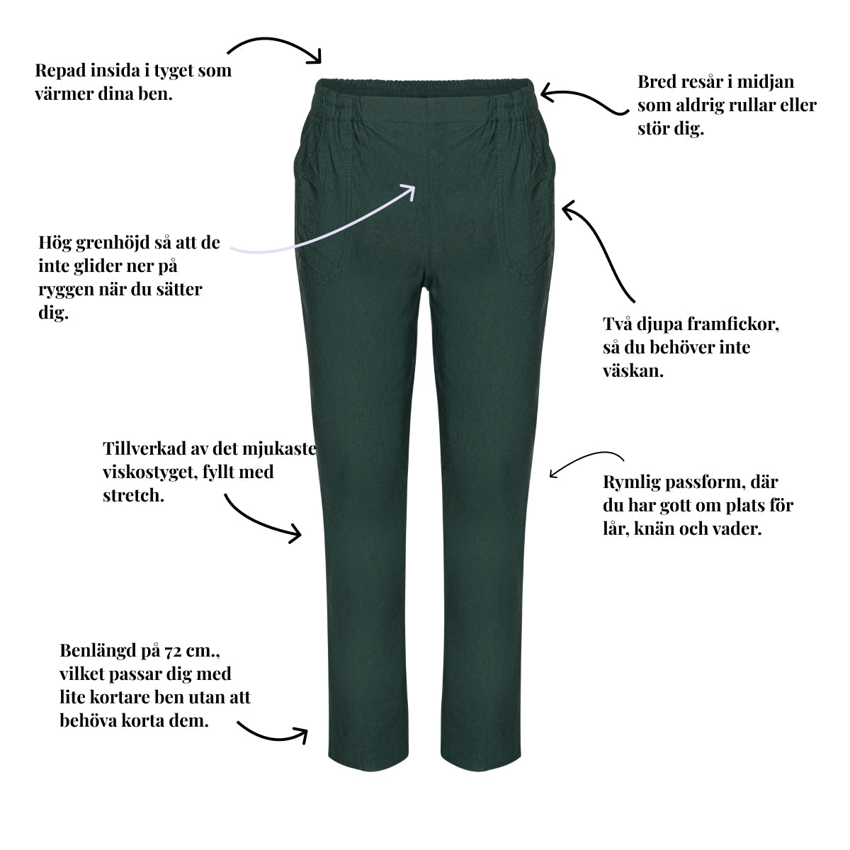 Varm vinterbyxa med fickor från Tatina – 70-72 cm.