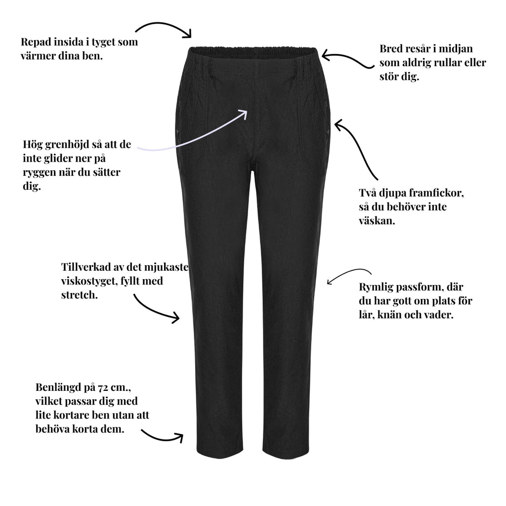 Varm vinterbyxa med fickor från Tatina – 70-72 cm.