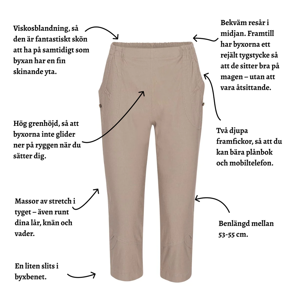 Tatina capribyxa med fickor - 53-55 cm