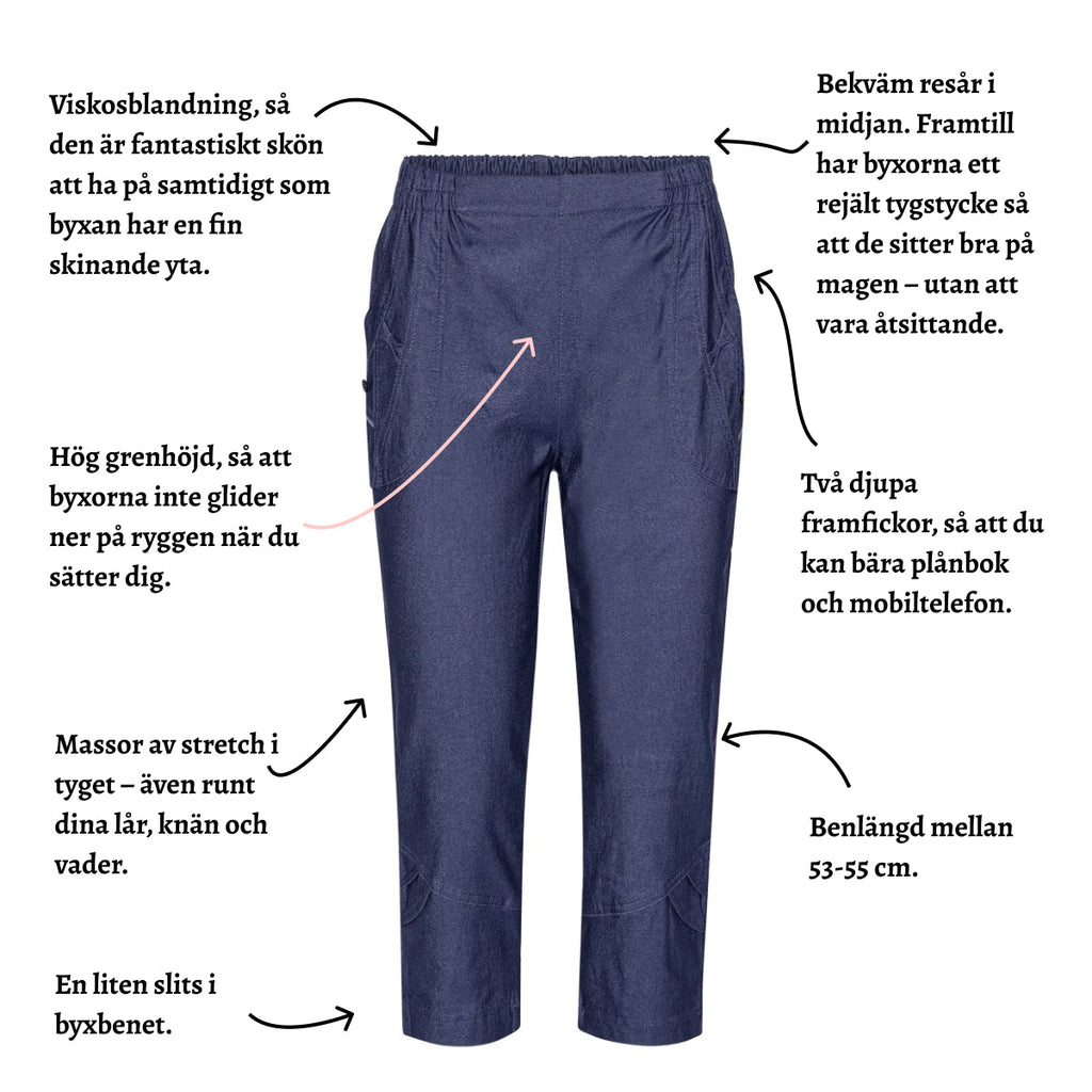 Tatina capribyxa med fickor - 53-55 cm