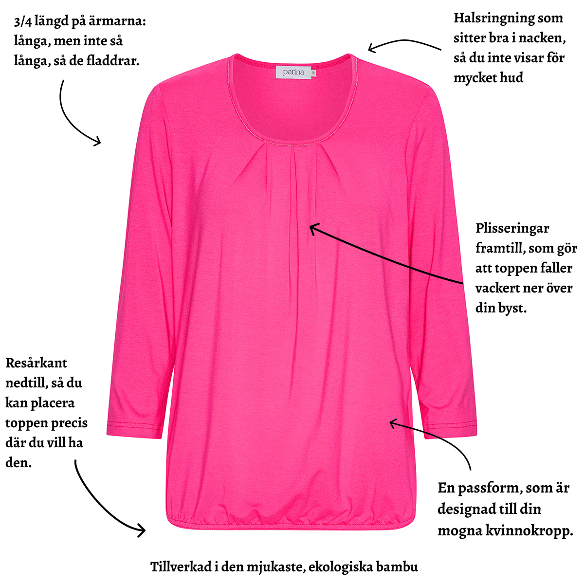 Tatina - modell Sara - 3/4 ärm - ekologisk bambu