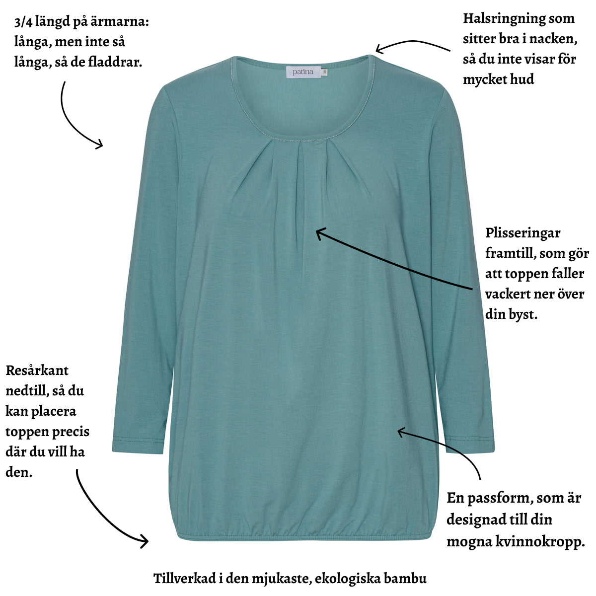 Tatina - modell Sara - 3/4 ärm - ekologisk bambu