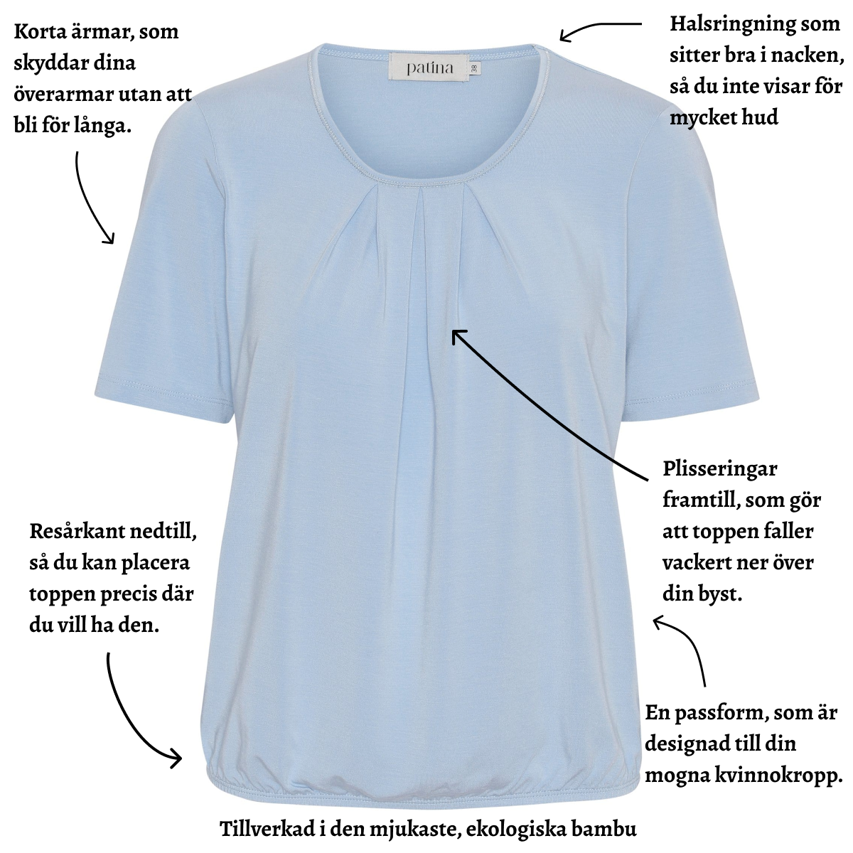 Tatina - modell Sara - kort ärm - ekologisk bambu