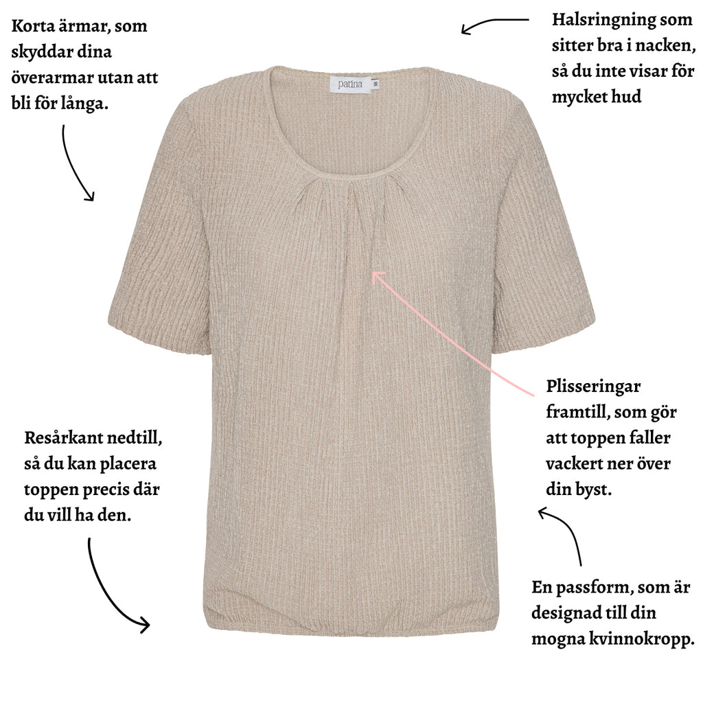 Tatina - modell Sara - kort ärm - vågig kvalitet