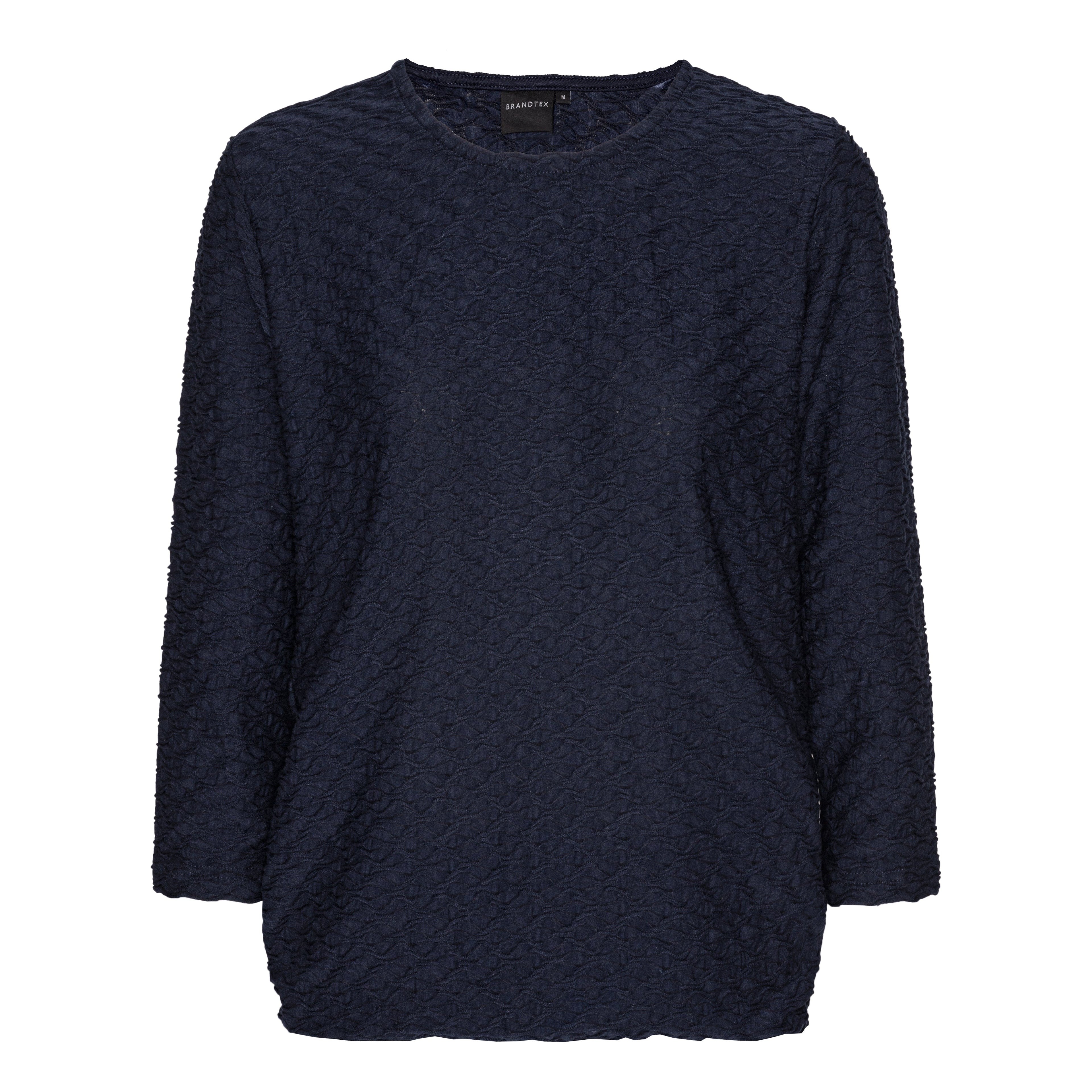 Mjuk blus med struktur och resårkant från Brandtex