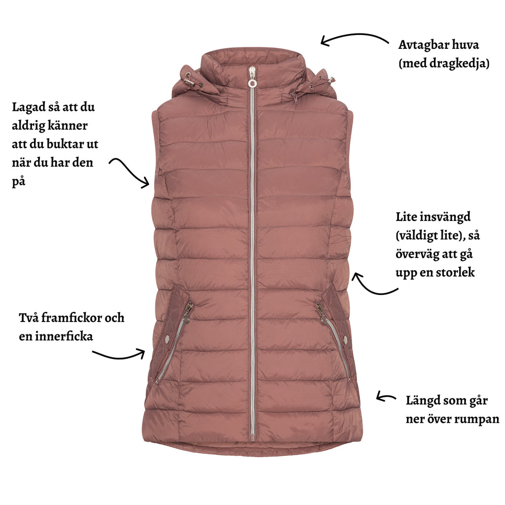 Vadderad väst med avtagbar huva från Saturne