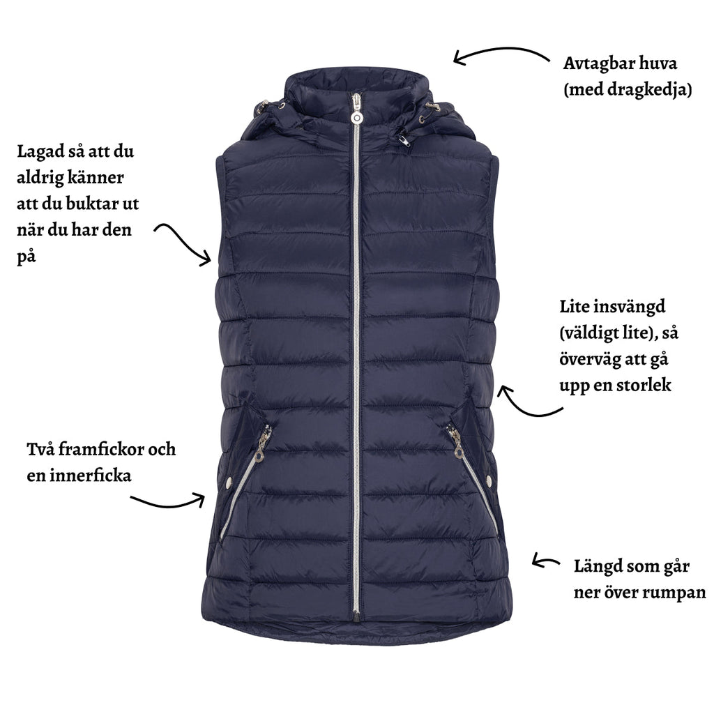 Vadderad väst med avtagbar huva från Saturne